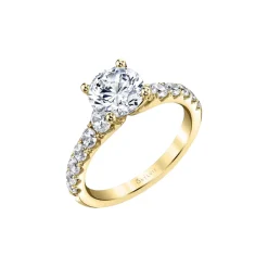 14K Yellow Gold Round Cut Classic Engagement Ring – Anais
