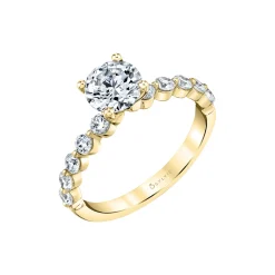 14K Yellow Gold Round Cut Single Prong Engagement Ring – Karol