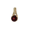 14K Yellow Gold Round Garnet and Diamond Pendant