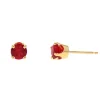 14K Yellow Gold Ruby Stud Earrings