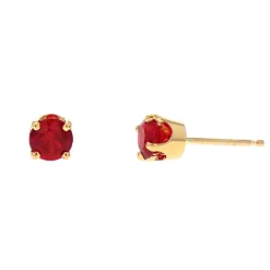 14K Yellow Gold Ruby Stud Earrings