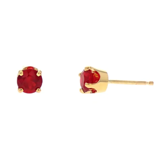 14K Yellow Gold Ruby Stud Earrings