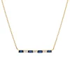 14K Yellow Gold Sapphire and Diamond Bar Necklace