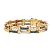 18K Yellow Gold Sapphire and Diamond Bracelet