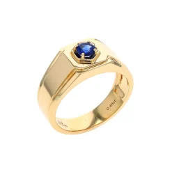 14K Yellow Gold Sapphire Square Top Ring