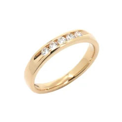 14K Yellow Gold Scooped Channel Edges Band