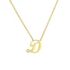 18K Yellow Gold Small Script “D” Pendant with Chain