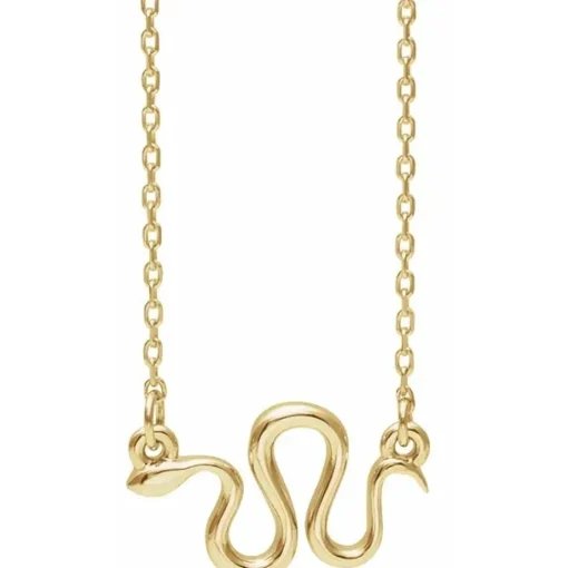 14K Yellow Gold Snake Necklace