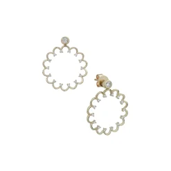 14K Yellow Gold Soleil Diamond Earrings