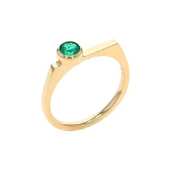 14K Yellow Gold Stackable Emerald Ring