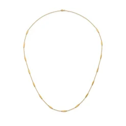 14K Yellow Gold Station Bead Necklace