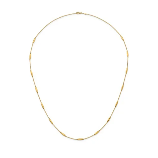 14K Yellow Gold Station Bead Necklace
