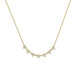 14K Yellow Gold Triple Bezel Diamond Necklace