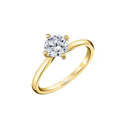 14K Yellow Gold Tulira Compass Set Solitaire Vine Prong Engagement Ring – Wren