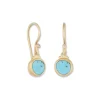 24K Yellow Gold Turquoise and Diamond Earrings