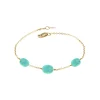 14K Yellow Gold Turquoise Nugget Station Bracelet