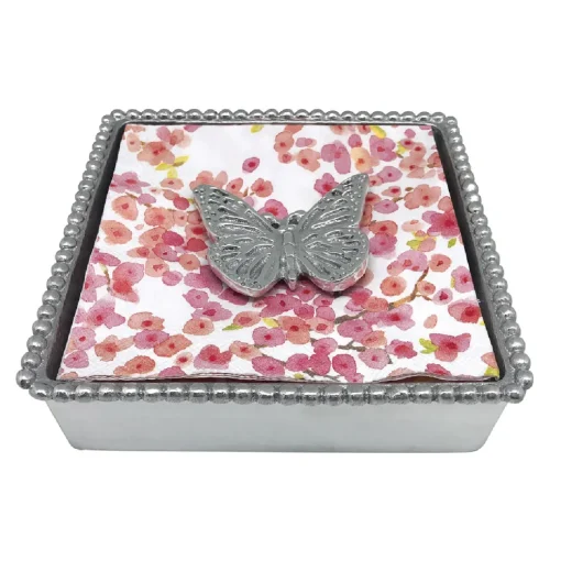 Mariposa – Monarch Butterfly Beaded Napkin Box