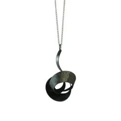 Oxidized Sterling Silver Swirl Pendant with Chain