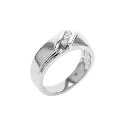 Platinum 3-Diamond Channel Wedding Band