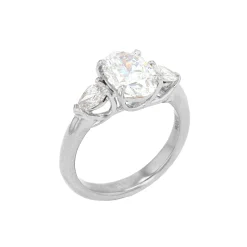 Platinum 3-Diamond Engagement Ring