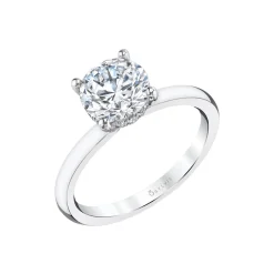Platinum Round Cut Solitaire Engagement Ring – Joanna