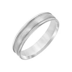 Platinum Satin Center Wedding Band