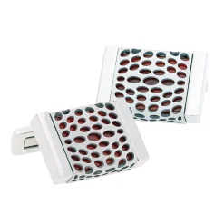 Red Agate Inlay Cufflinks