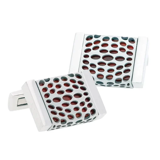 Red Agate Inlay Cufflinks