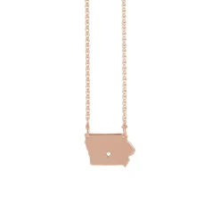 Rose Gold Plated Sterling Silver Iowa Necklace