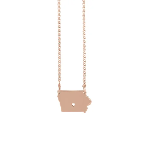 Rose Gold Plated Sterling Silver Iowa Necklace