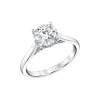 Round Cut Diamond Bridge Hidden Halo Engagement Ring – Lisa