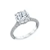 Round Cut Hidden Halo Pave Engagement Ring – Peighton