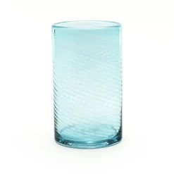 Saban Glass – Twisty High Ball: Copper Blue