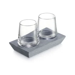 Simon Pearce -Alpine Whiskey Set with Soapstone Base
