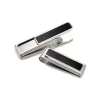 Stainless Steel and Black Enamel Money Clip
