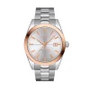Stainless Steel and 18K Rose Gold Tissot Powermatic 80 Silicium Watch