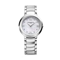 Stainless Steel Baume & Mercier Mother of Pearl Promesse Watch
