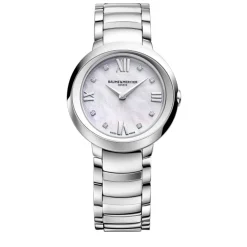 Stainless Steel Baume & Mercier Mother of Pearl Promesse Watch