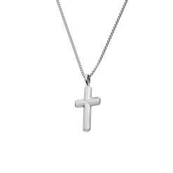 Stainless Steel Diamond Cross and 24″ Inch Chain