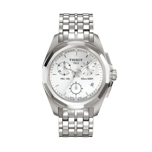 Stainless Steel Tissot PRC100 Quartz Chronograph Watch