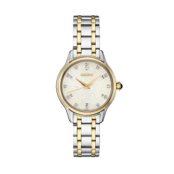 Stainless Steel Two Toned Seiko Diamonds Collectionn Watch