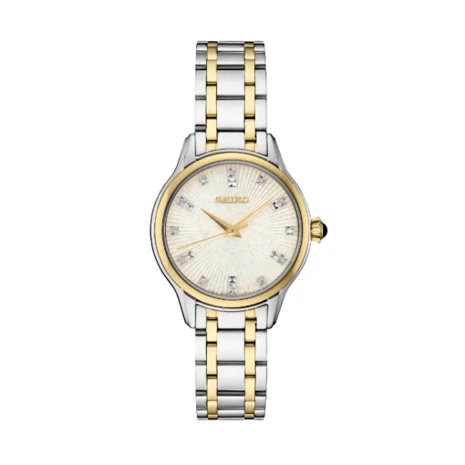 Stainless Steel Two Toned Seiko Diamonds Collectionn Watch