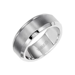 Steel Beveled Edge Wedding Band