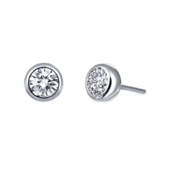 Sterling Silver 0.50 Carat Cubic Zirconia Stud Earrings