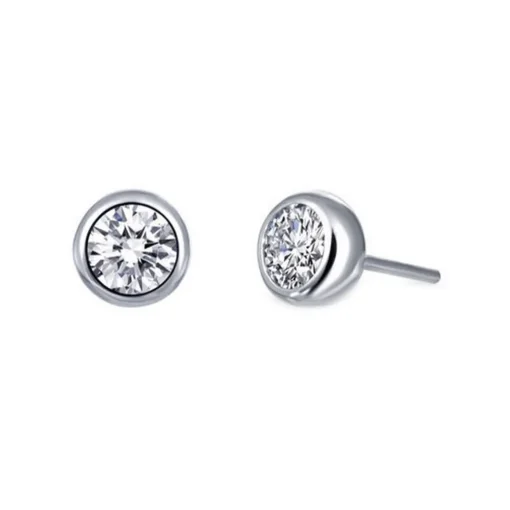 Sterling Silver 0.50 Carat Cubic Zirconia Stud Earrings