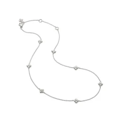 Sterling Silver and Gold Plated Flower Station Necklace