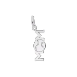 Sterling Silver Baseball Mom Charm