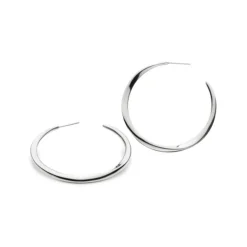 Sterling Silver Bevel Hoop Earrings