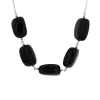 Sterling Silver Black Onyx Bead Necklace