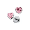 Sterling Silver Children’s Pink Heart Cubic Zirconia Earrings